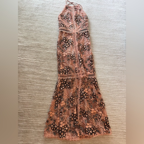 NBD Floral Lace Maxi Dress in Pink and Black - Picture 1 of 5